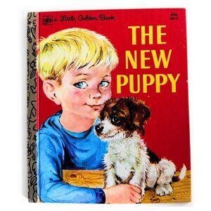 HARDCOVER VINTAGE Little Golden Book ~ THE NEW PUPPY ~ 1969 Children's Book